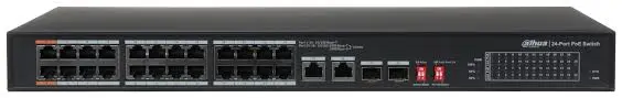 DAHUA 26-Port Unmanaged Switch with 24-Port PoE, Long Distance PoE Transmission,10/100Mbps, 