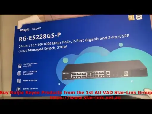 [RG-ES228GS-P] RUIJIE 24-Port Gigabit (2-Port Gigabit and 2-Port SFP )Smart Cloud Managed PoE+ Switch 370W (250M LONG-RANGE)