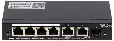[RG-ES206GS-P] RUIJIE 6-Port Gigabit Smart,1Combo Gigabit SFP Cloud Managed PoE Switch 54W