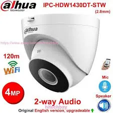 [DH-IPC-HDW1430DT-STW] DAHUA 4MP 2WAY MIC IR Fixed-focal WiFi Eyeball Network Dome Camera 