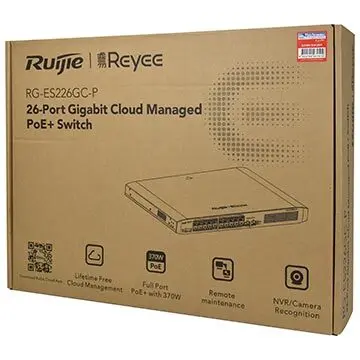 [RG-ES226GC-P] RUIJIE 26-Port  2 SFP uplink Gigabit Smart Cloud Managed PoE Switch -370W