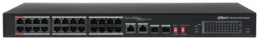 [DH-PFS3226-24ET-240] DAHUA 26-Port Unmanaged Switch with 24-Port PoE, Long Distance PoE Transmission,10/100Mbps, 