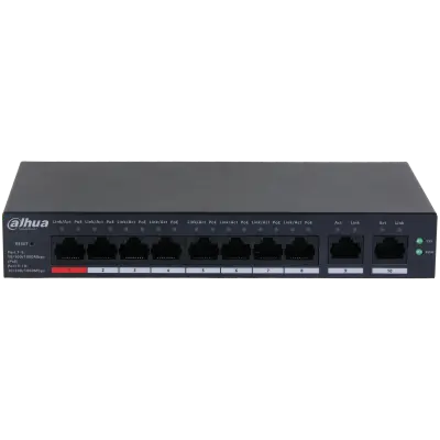 [DH-PFS3009-8ET-96] DAHUA 9-Port Unmanaged Switch with 8-Port PoE Long Distance 250 m, 10 Mbps
